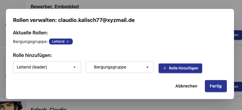 Rollen vergeben