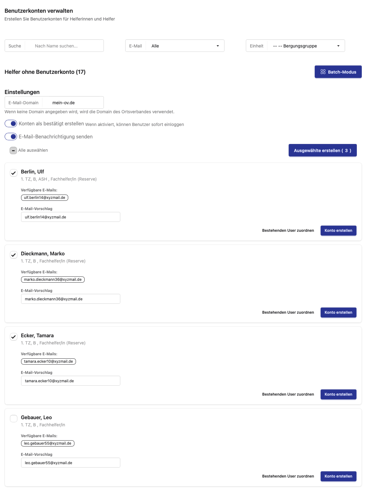 E-Mail an Benutzer