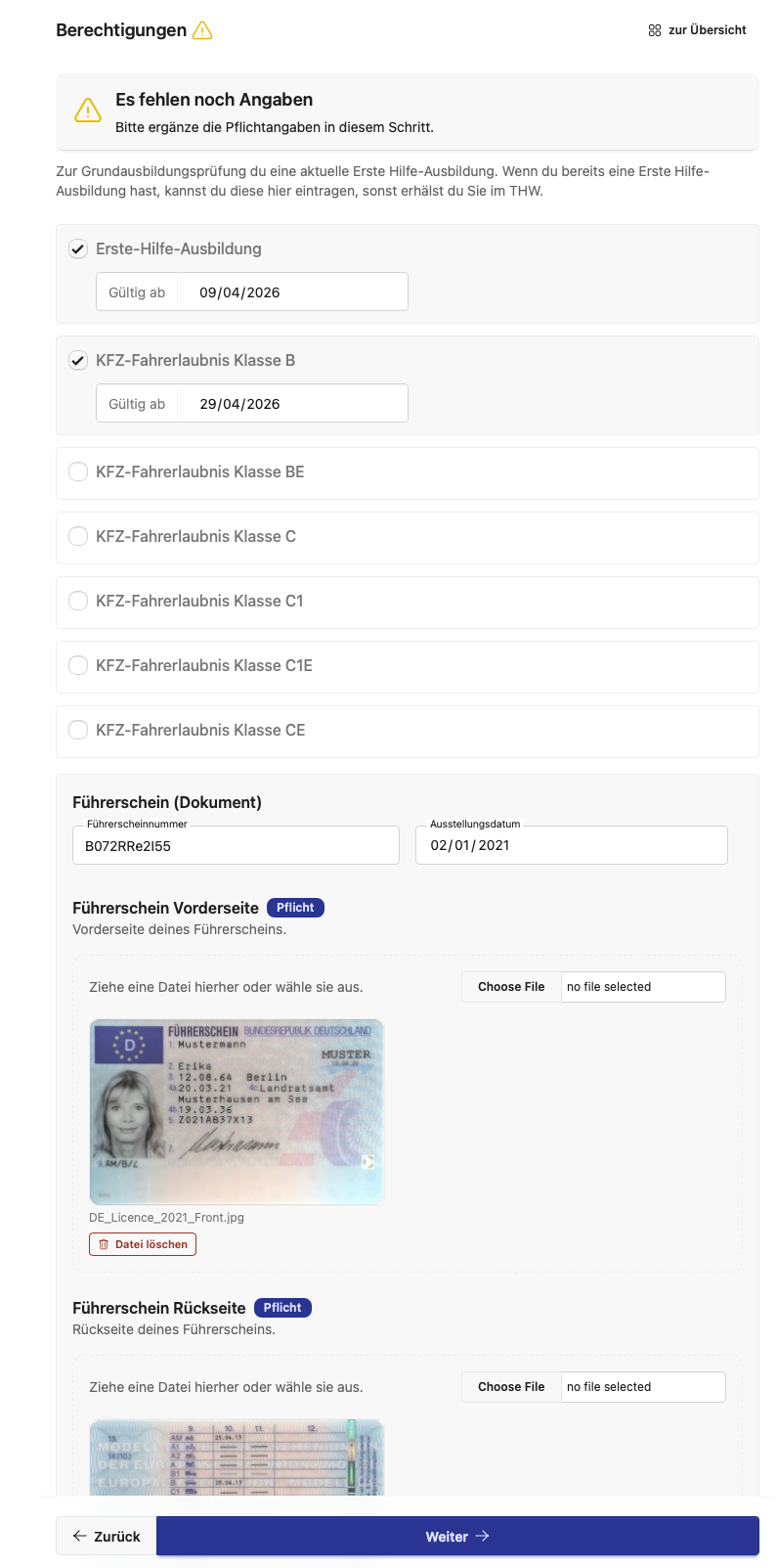 Antragstellung