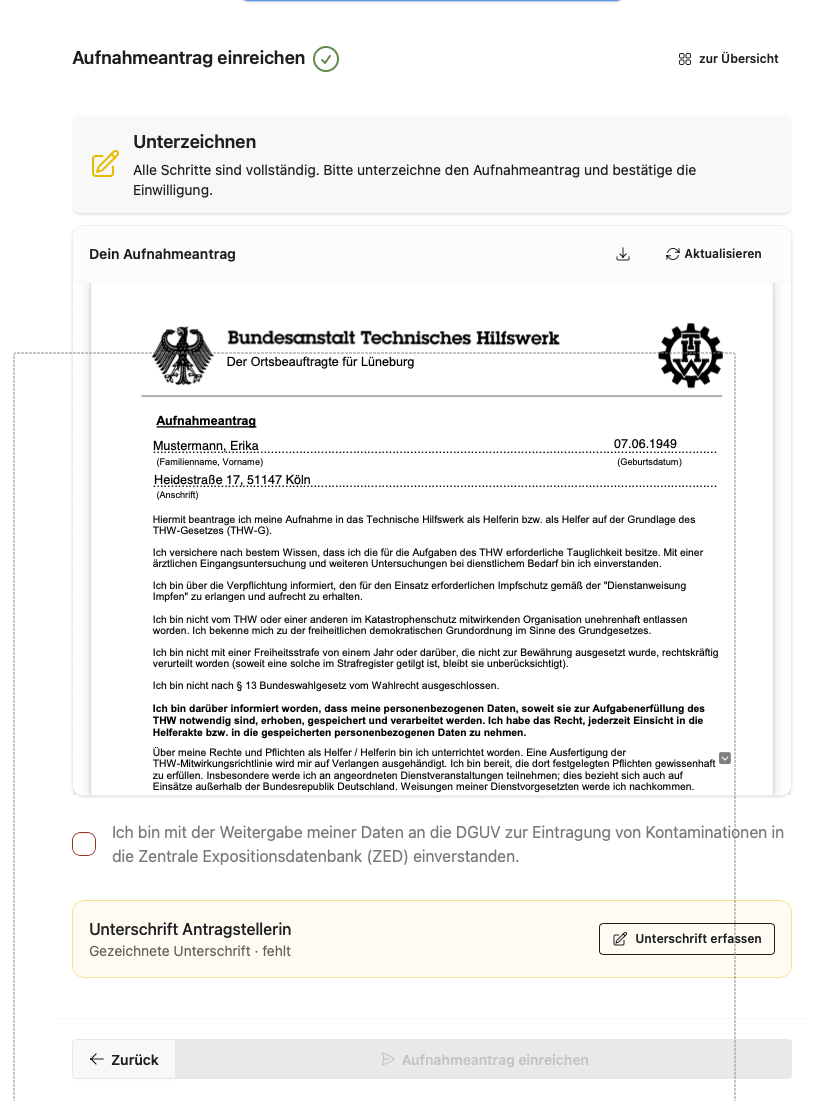 Antragstellung