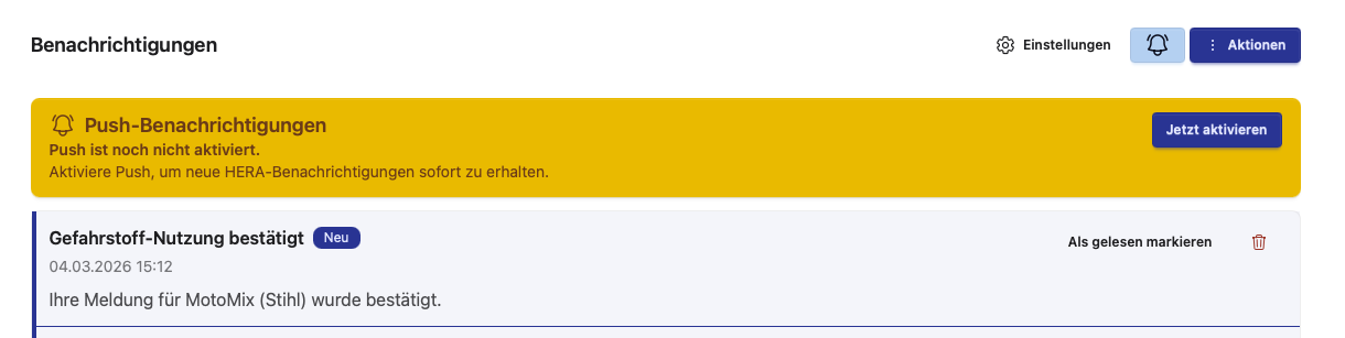 Gefahrstoff genehmigt