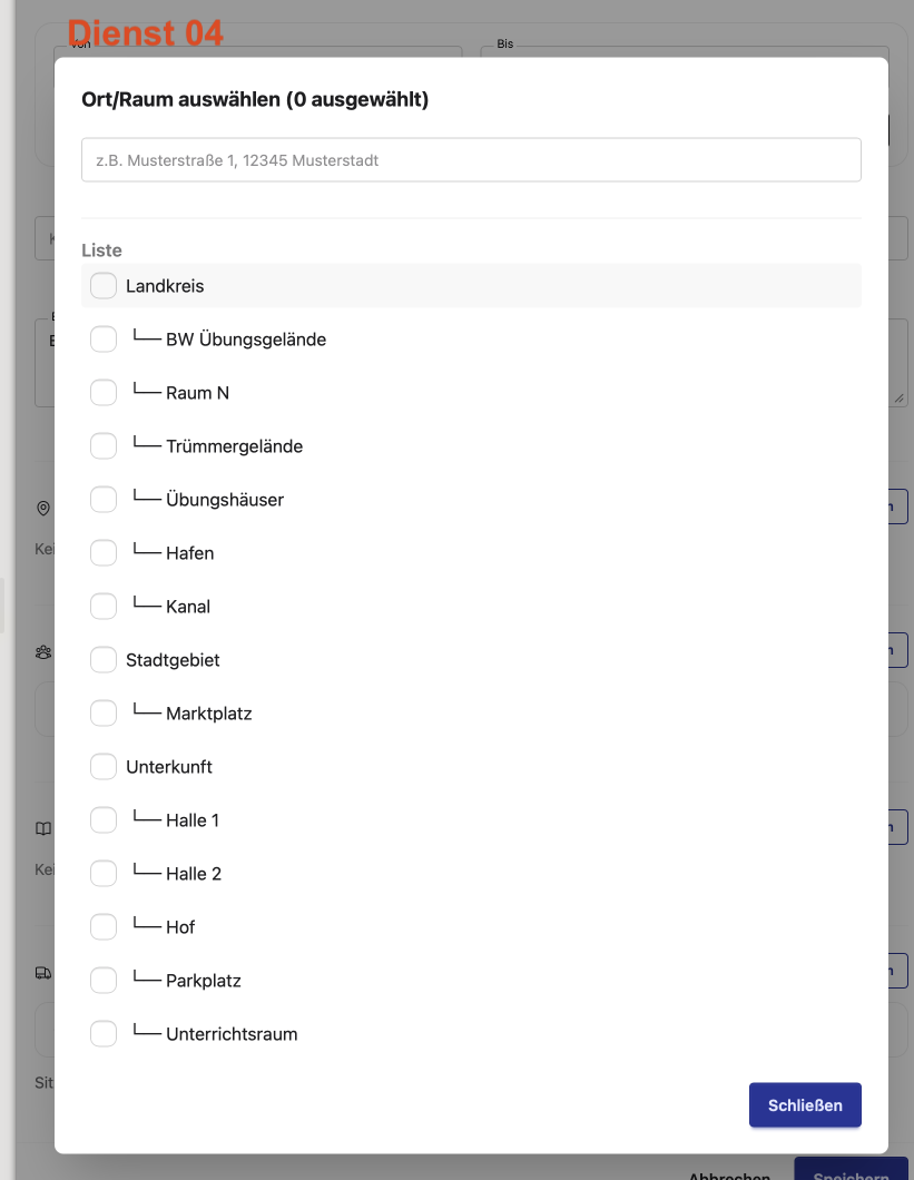 Kalender: Dienst erstellen 