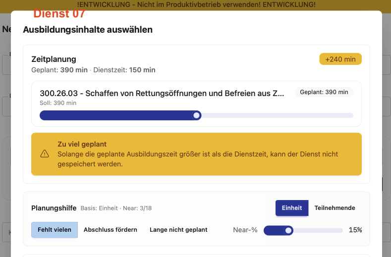 Kalender: Dienst erstellen