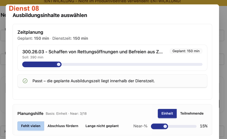 Kalender: Dienst erstellen