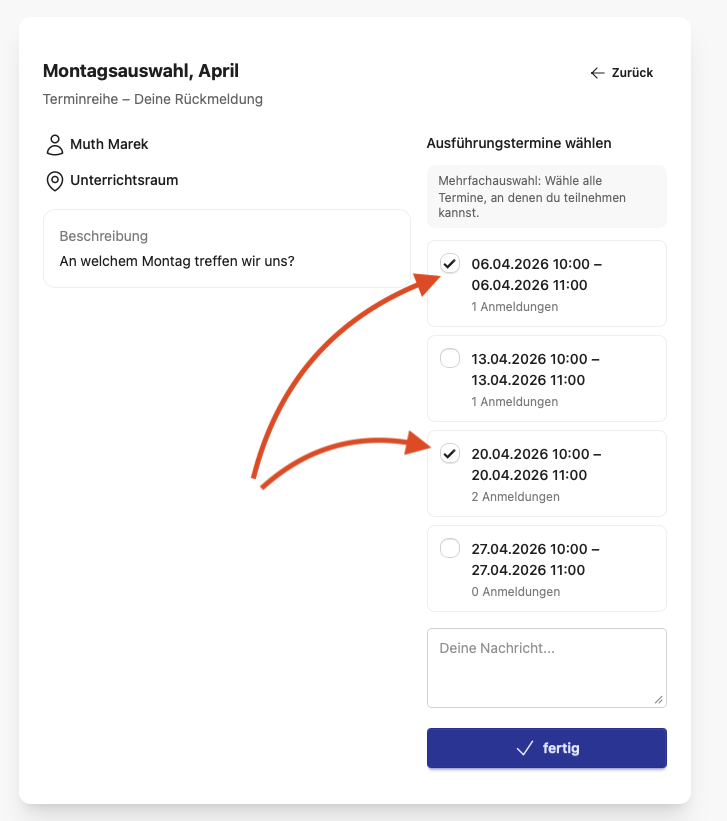 Kalender: Terminplanung