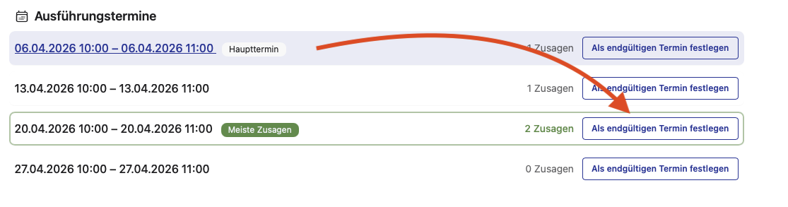 Kalender: Terminplanung