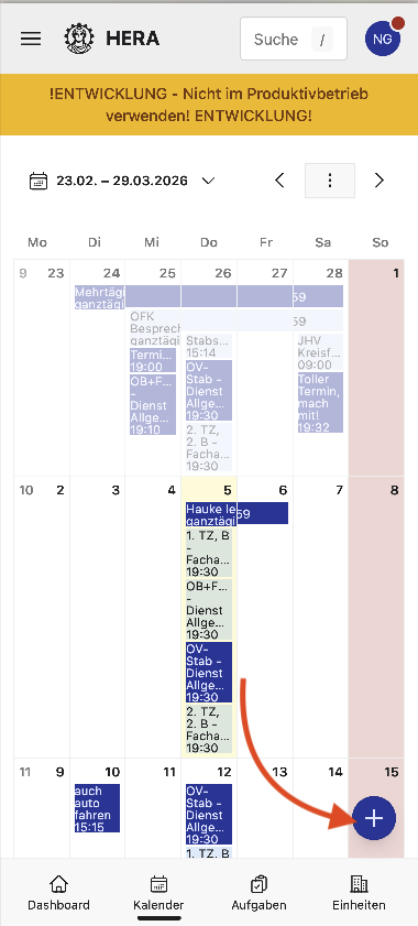 Kalender: Neuer Termin