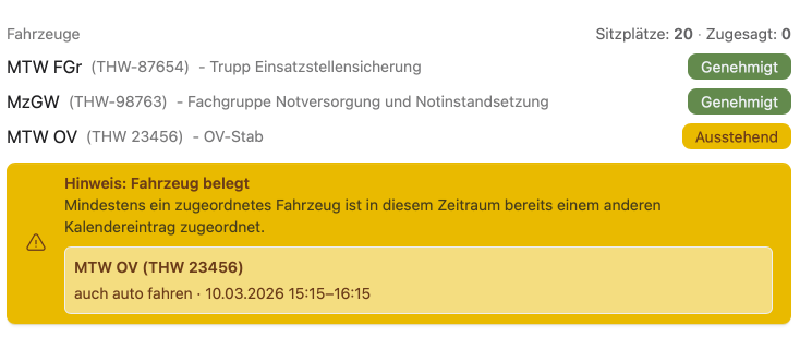 Termin: Fahrzeuge