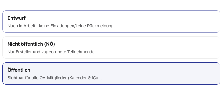 Termin: Rückmeldung