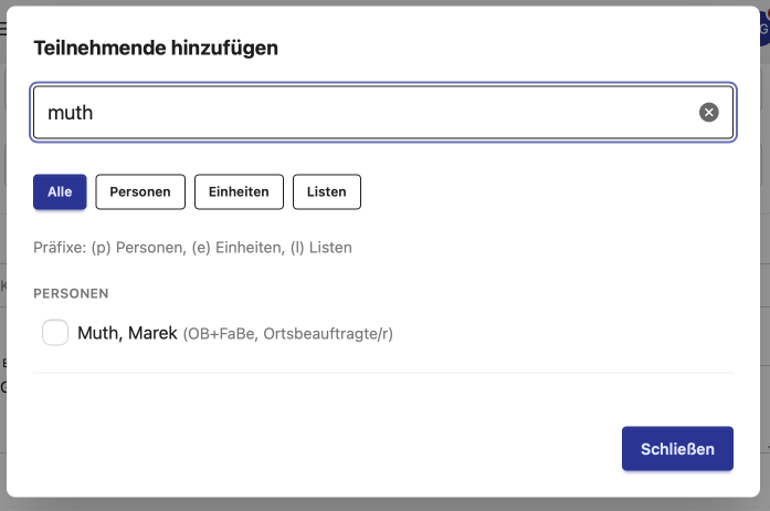 Termin: Teilnehmende