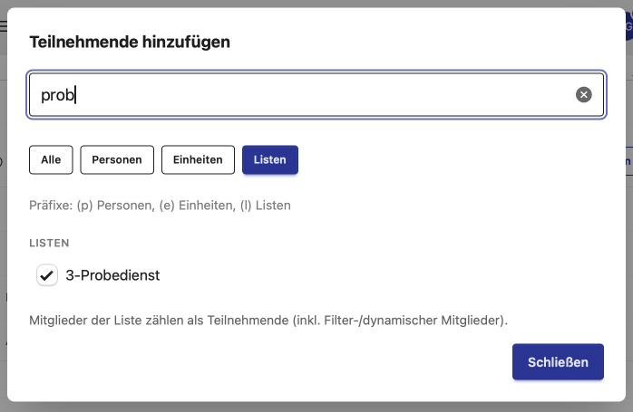 Termin: Teilnehmende