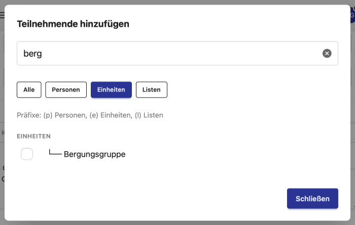 Termin: Teilnehmende