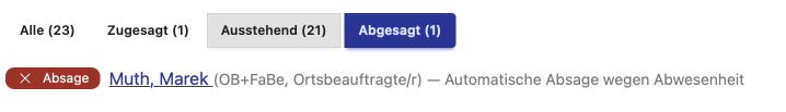 Termin: Zusage