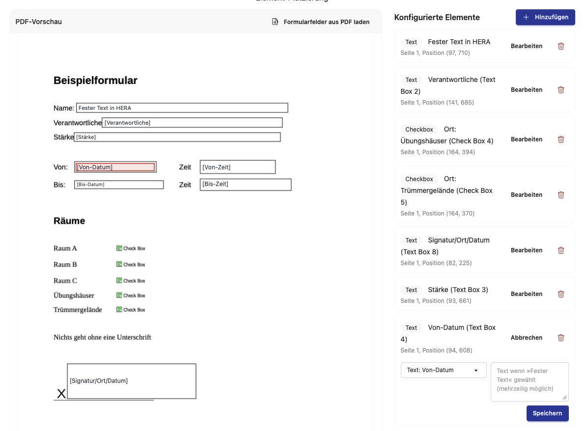 PDF-Vorlage erstellen